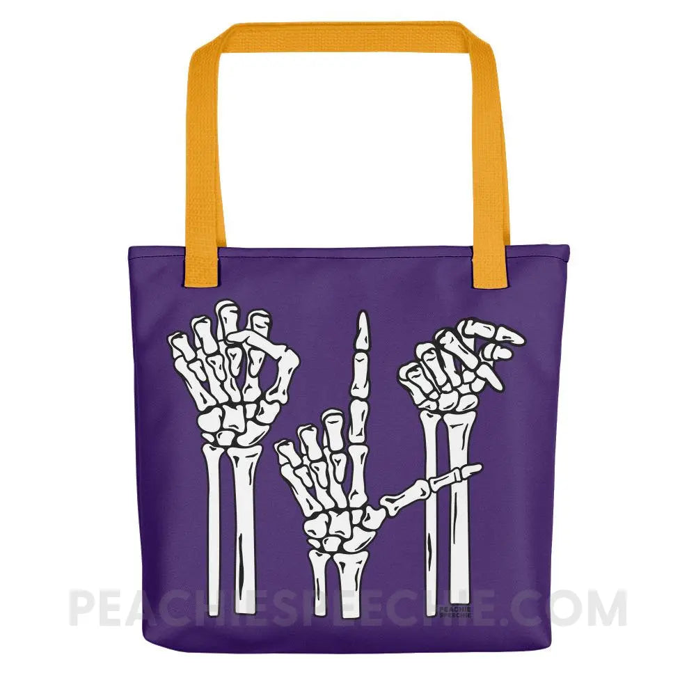 Skeleton SLP Tote Bag - Yellow - Bags peachiespeechie.com