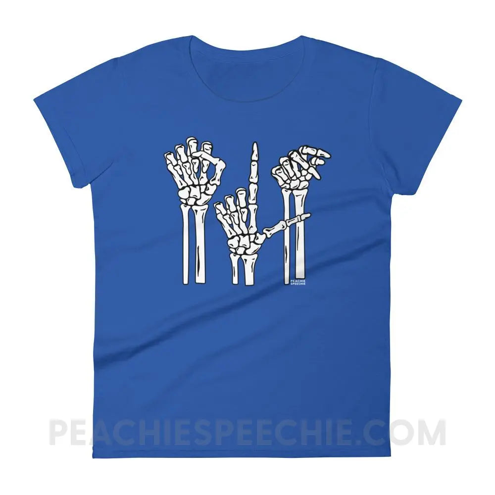 Skeleton SLP Women’s Trendy Tee - Royal Blue / S T-Shirts & Tops peachiespeechie.com