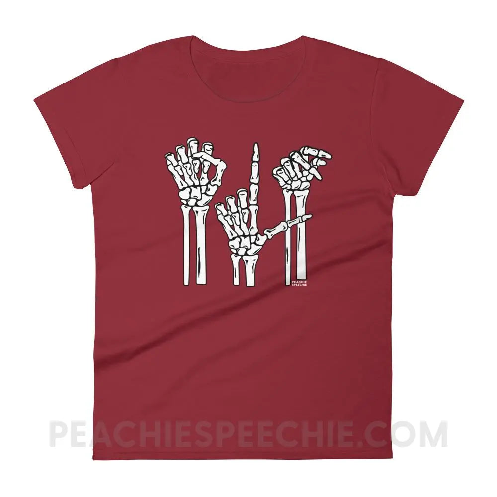 Skeleton SLP Women’s Trendy Tee - T-Shirts & Tops peachiespeechie.com