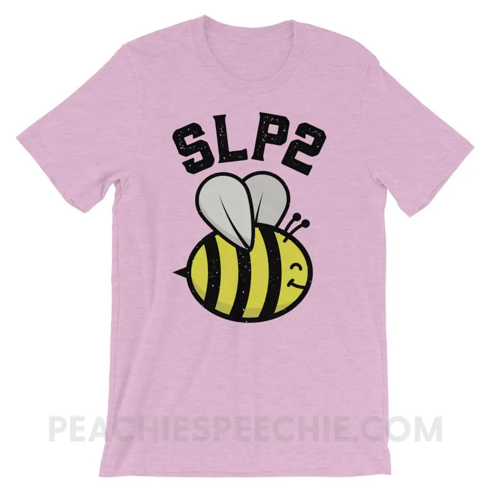 SLP 2 Bee Premium Soft Tee - Heather Prism Lilac / XS - T-Shirts & Tops peachiespeechie.com