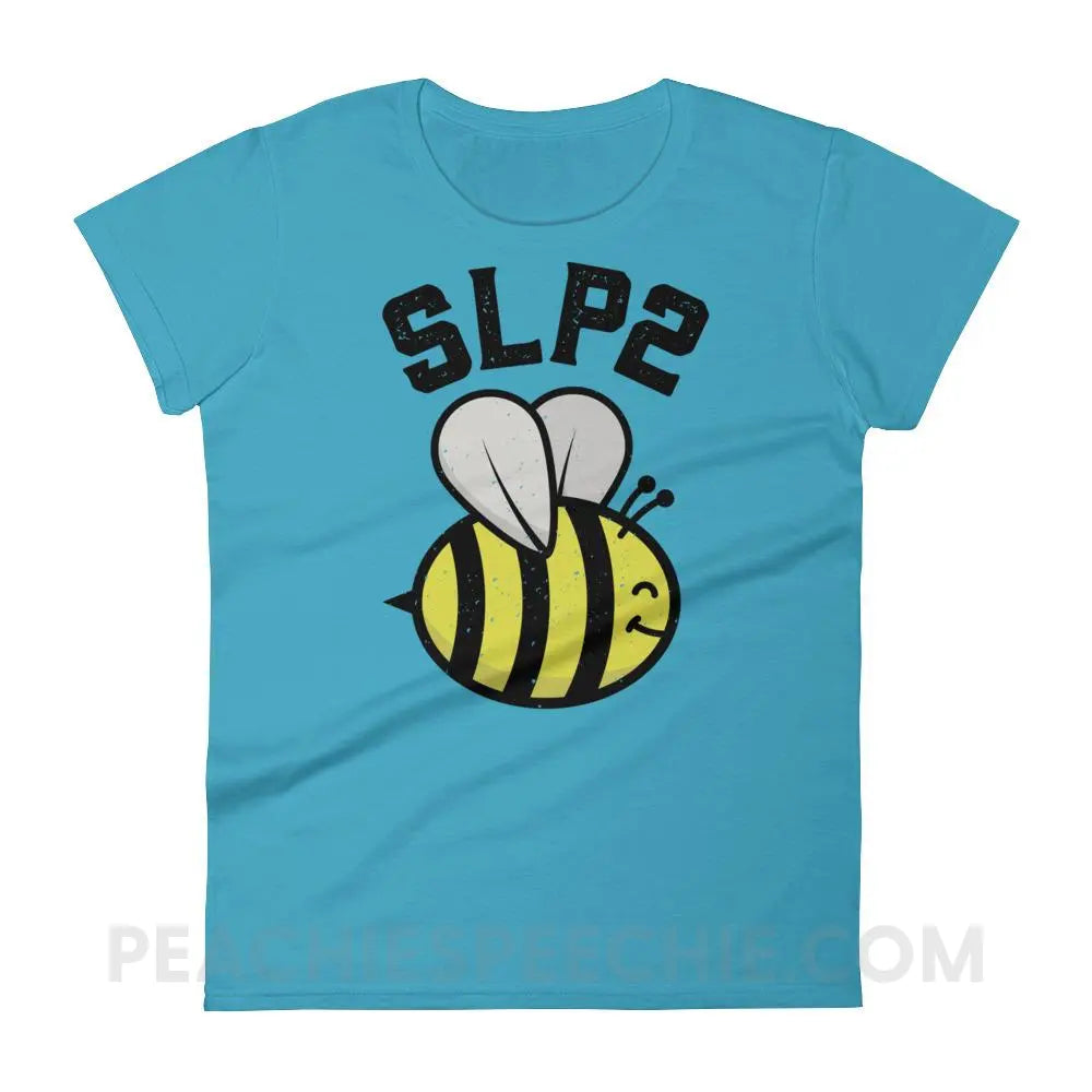 SLP 2 Bee Women’s Trendy Tee - Caribbean Blue / S T-Shirts & Tops peachiespeechie.com