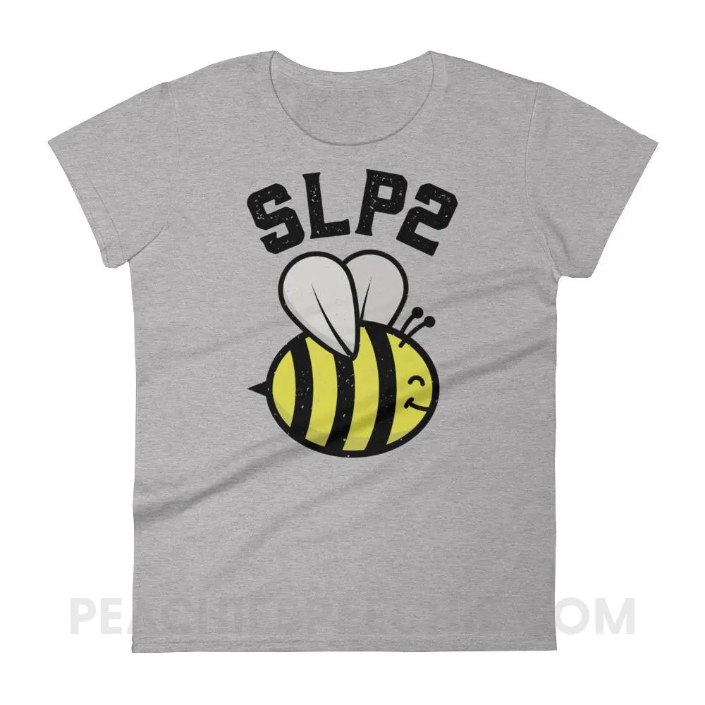 SLP 2 Bee Women’s Trendy Tee - Heather Grey / S T-Shirts & Tops peachiespeechie.com