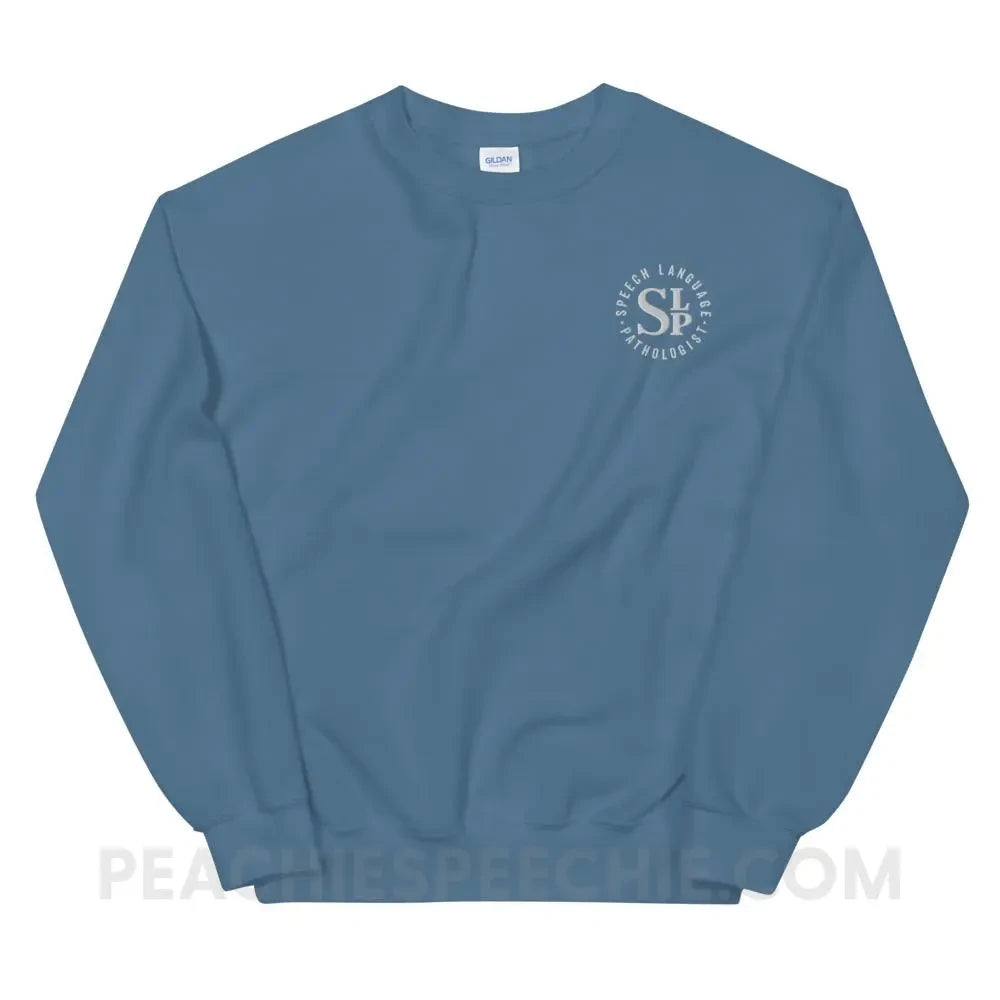 SLP Badge Embroidered Classic Sweatshirt - Indigo Blue / S - Hoodies & Sweatshirts peachiespeechie.com