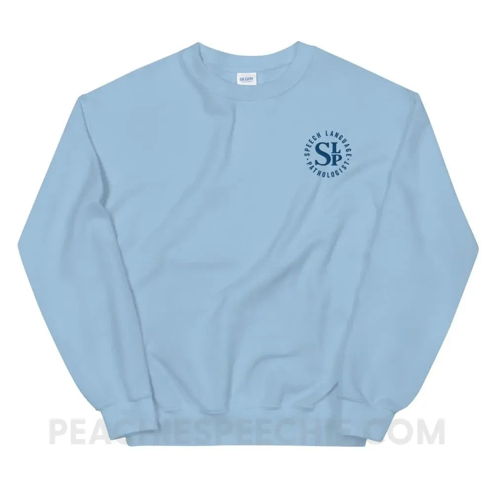 SLP Badge Embroidered Classic Sweatshirt - Light Blue / S - Hoodies & Sweatshirts peachiespeechie.com