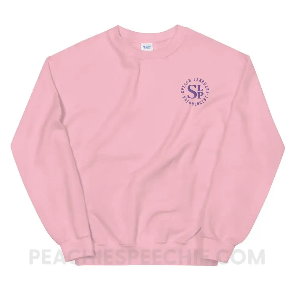 SLP Badge Embroidered Classic Sweatshirt - Light Pink / S Hoodies & Sweatshirts peachiespeechie.com