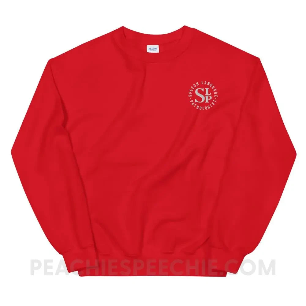 SLP Badge Embroidered Classic Sweatshirt - Red / S Hoodies & Sweatshirts peachiespeechie.com