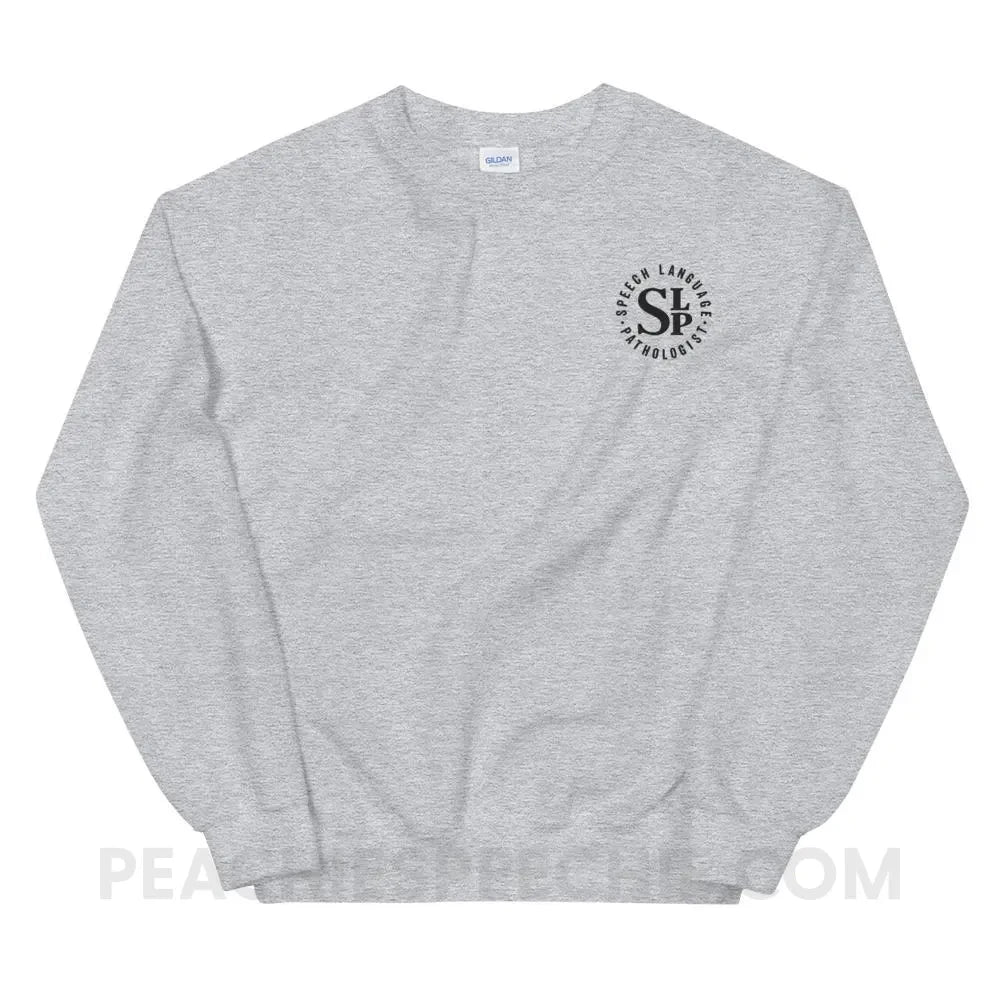 SLP Badge Embroidered Classic Sweatshirt - Sport Grey / S Hoodies & Sweatshirts peachiespeechie.com
