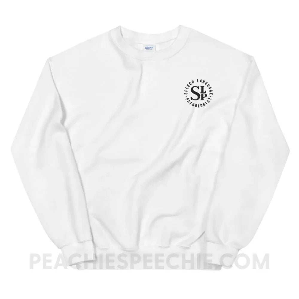 SLP Badge Embroidered Classic Sweatshirt - White / S - Hoodies & Sweatshirts peachiespeechie.com