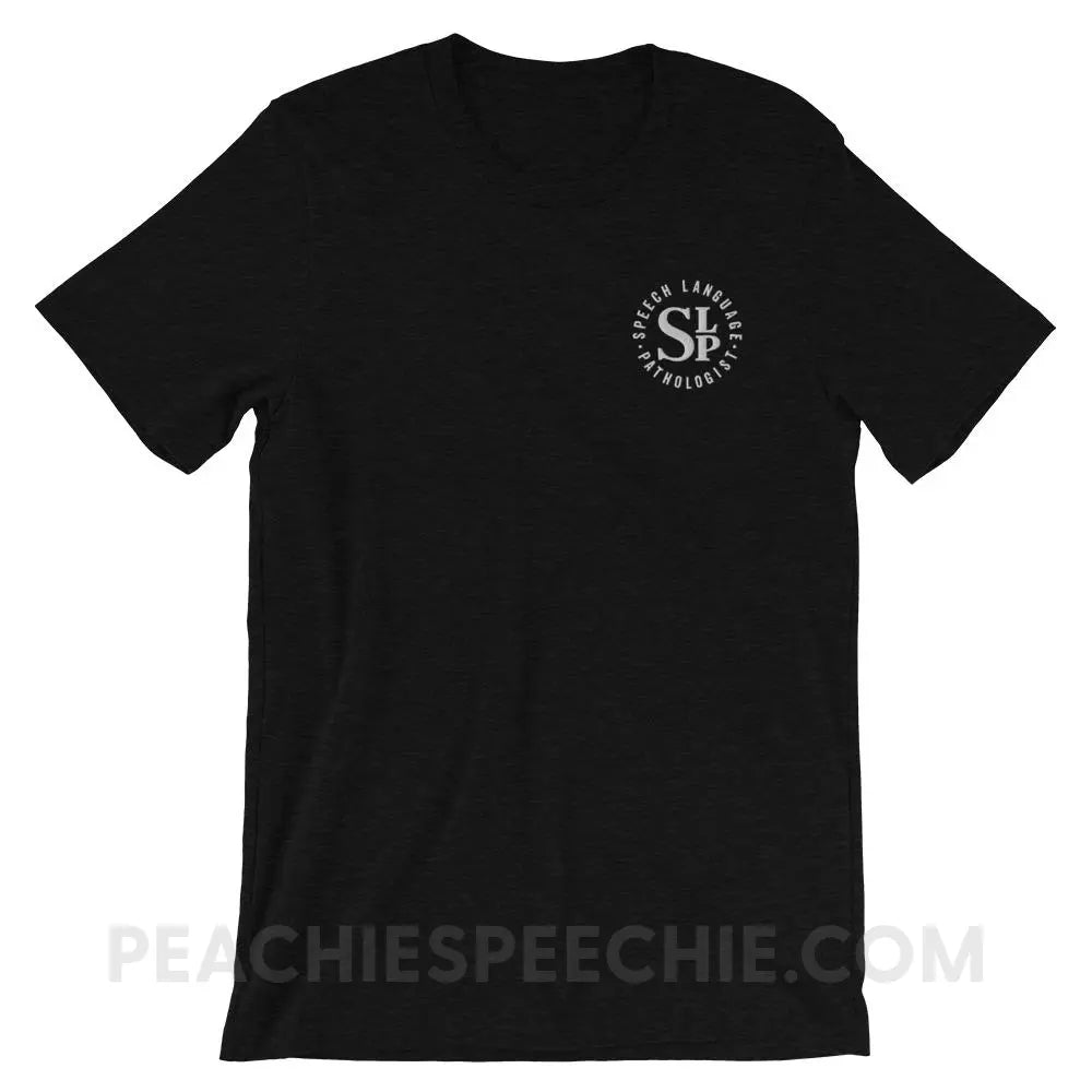 SLP Badge Embroidered Premium Soft Tee - Black Heather / XS - T-Shirts & Tops peachiespeechie.com
