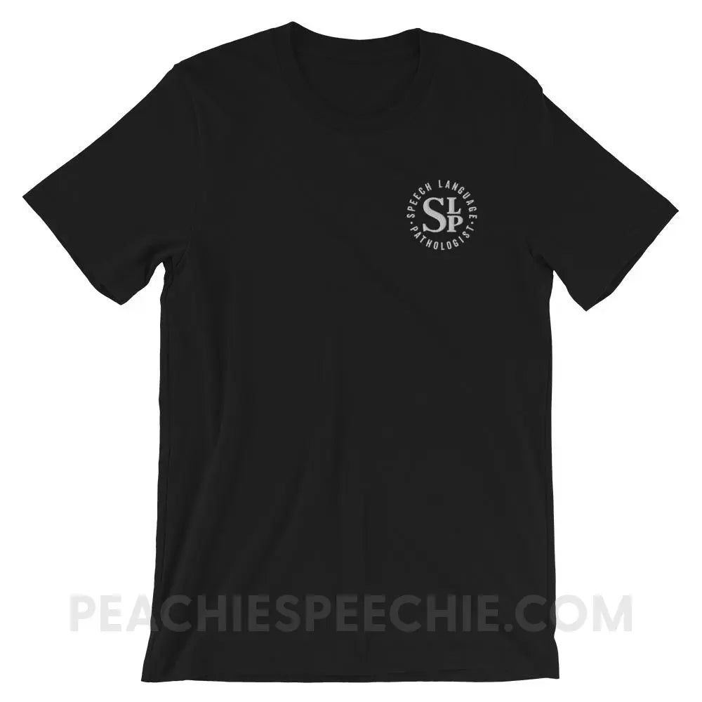 SLP Badge Embroidered Premium Soft Tee - Black / XS - T-Shirts & Tops peachiespeechie.com