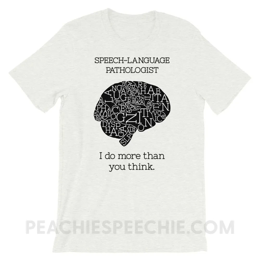 SLP Brain Premium Soft Tee - Ash / S - T-Shirts & Tops peachiespeechie.com