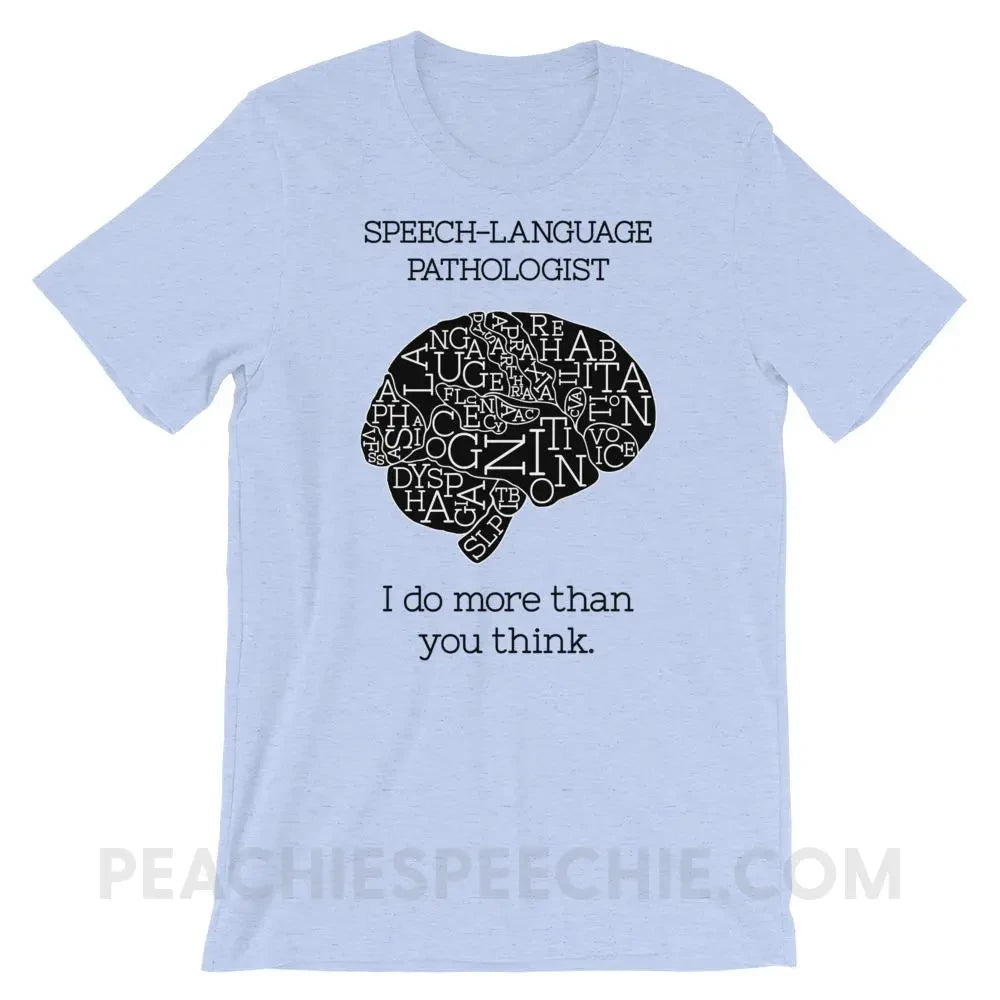 SLP Brain Premium Soft Tee - Heather Blue / S - T-Shirts & Tops peachiespeechie.com