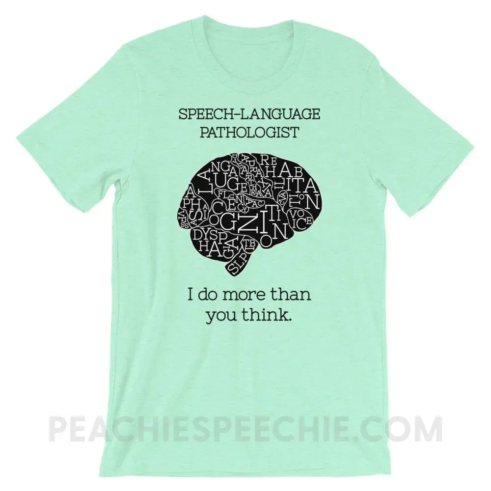 SLP Brain Premium Soft Tee - Heather Mint / S - T-Shirts & Tops peachiespeechie.com
