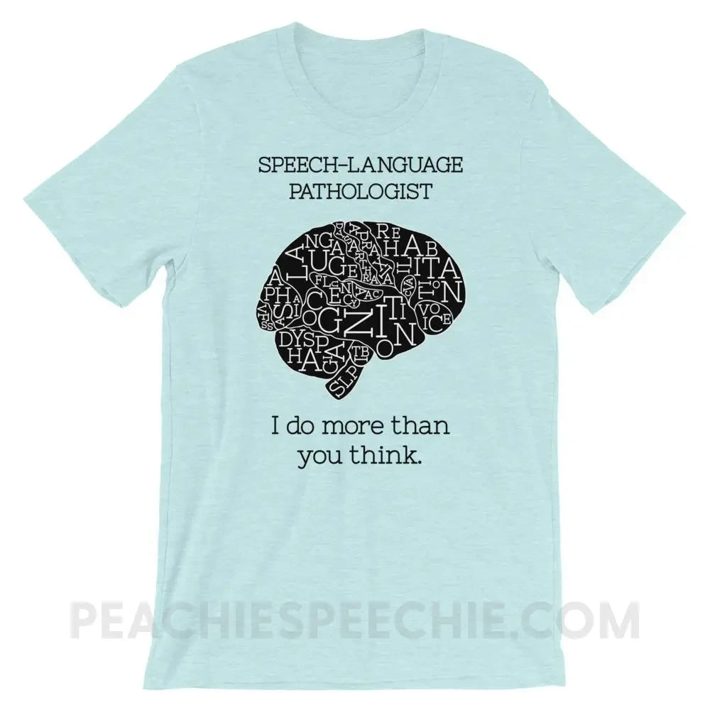 SLP Brain Premium Soft Tee - Heather Prism Ice Blue / XS - T-Shirts & Tops peachiespeechie.com