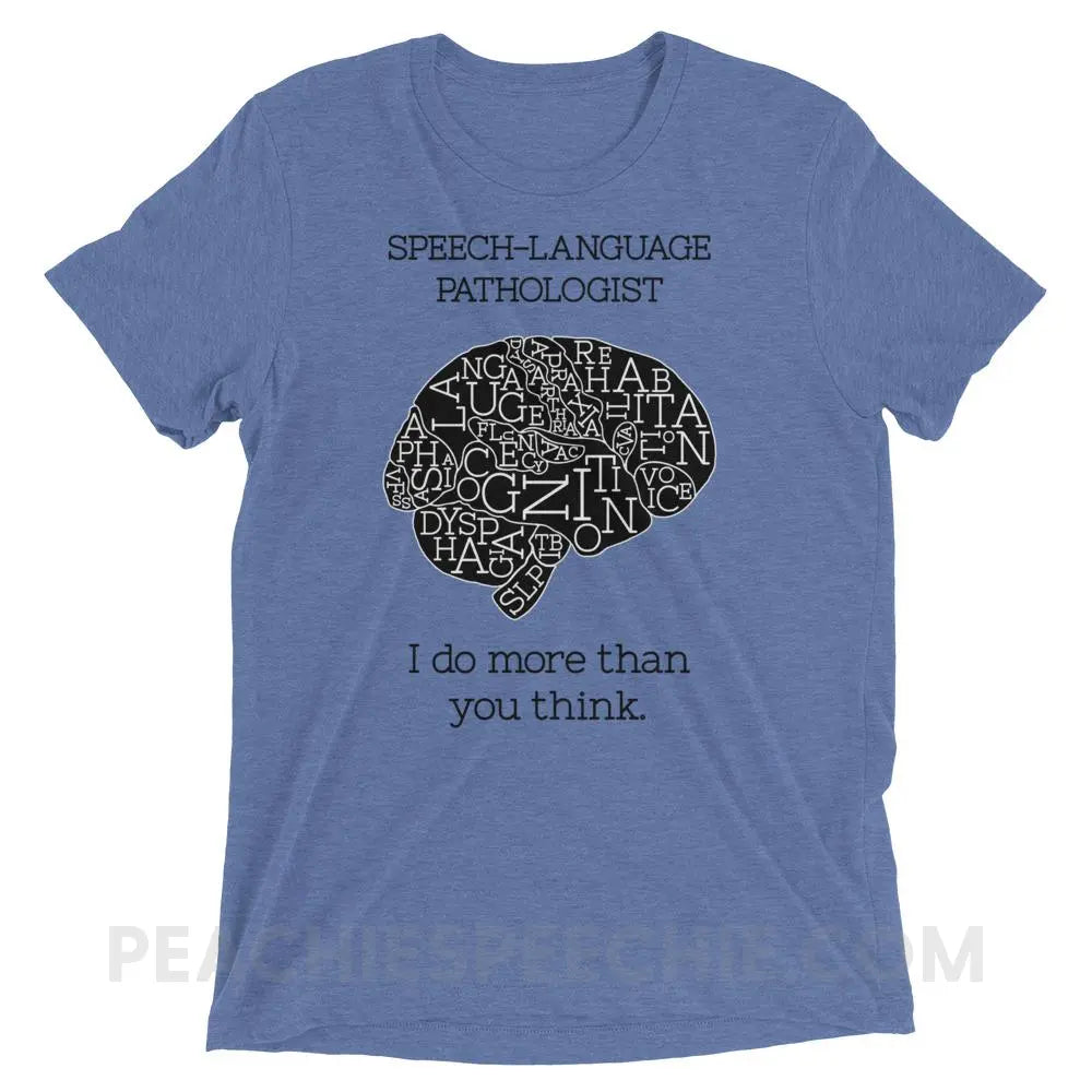 SLP Brain Tri-Blend Tee - Blue Triblend / XS - T-Shirts & Tops peachiespeechie.com