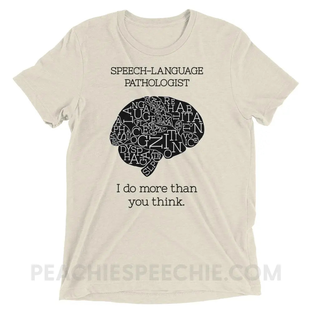 SLP Brain Tri-Blend Tee - Oatmeal Triblend / XS - T-Shirts & Tops peachiespeechie.com