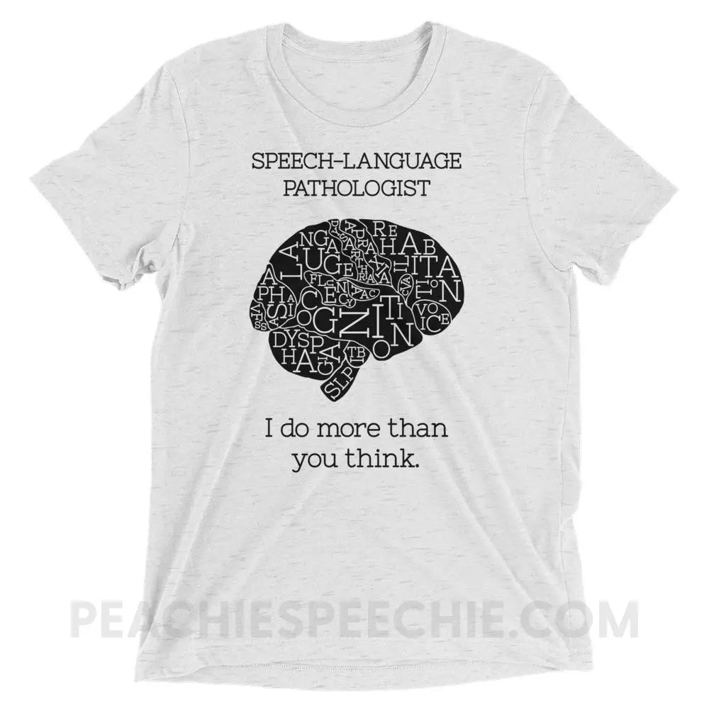 SLP Brain Tri-Blend Tee - White Fleck Triblend / XS - T-Shirts & Tops peachiespeechie.com