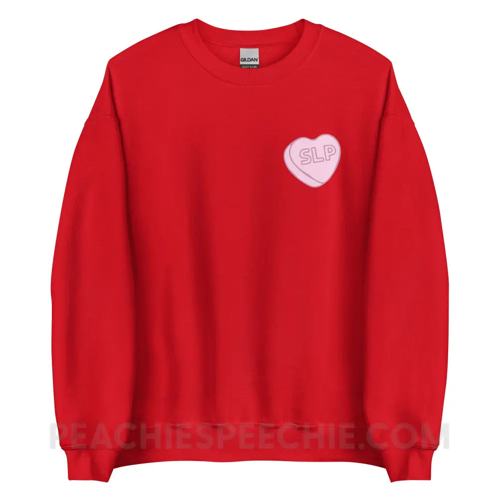 SLP Candy Heart Classic Sweatshirt - Red / XL - peachiespeechie.com