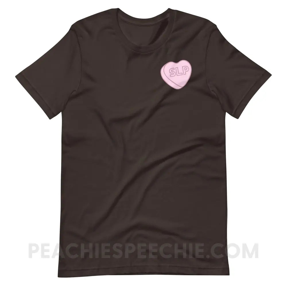 SLP Candy Heart Premium Soft Tee - Brown / S - T-Shirt peachiespeechie.com