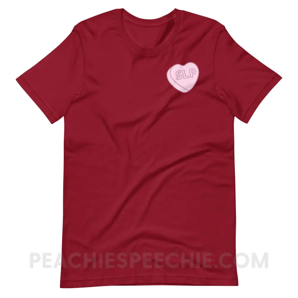 SLP Candy Heart Premium Soft Tee - Cardinal / S - T-Shirt peachiespeechie.com