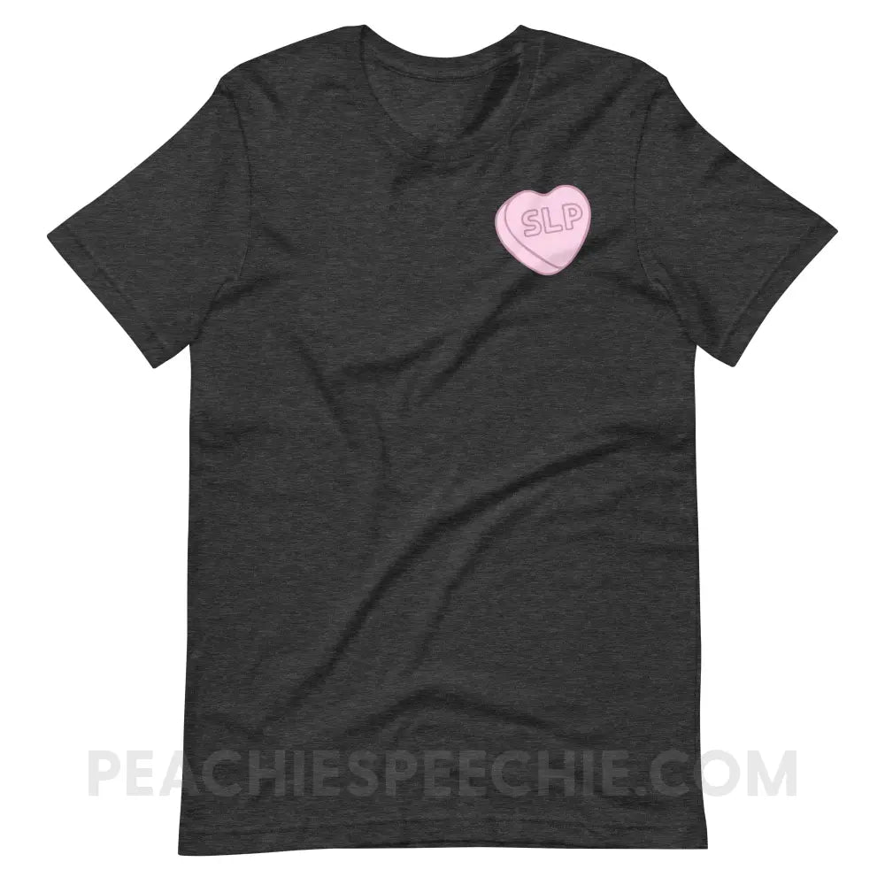 SLP Candy Heart Premium Soft Tee - Dark Grey Heather / S - T-Shirt peachiespeechie.com