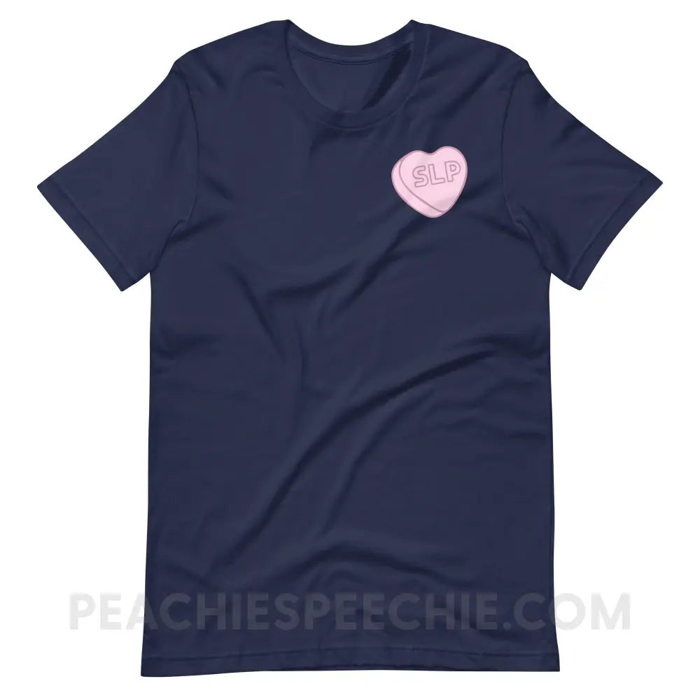 SLP Candy Heart Premium Soft Tee - Navy / S - T-Shirt peachiespeechie.com