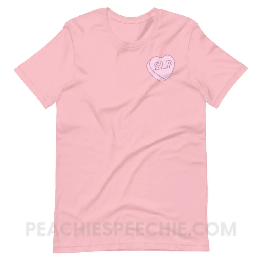 SLP Candy Heart Premium Soft Tee - Pink / M - T-Shirt peachiespeechie.com