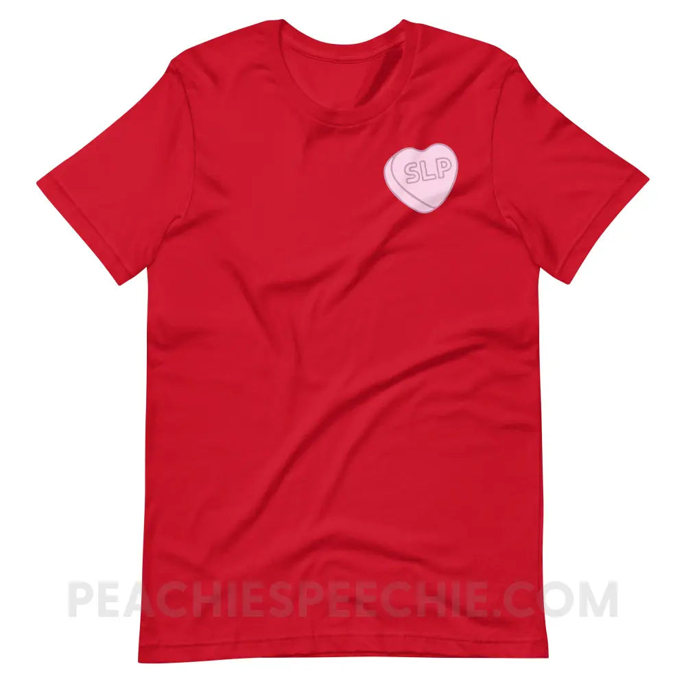 SLP Candy Heart Premium Soft Tee - Red / S - T-Shirt peachiespeechie.com