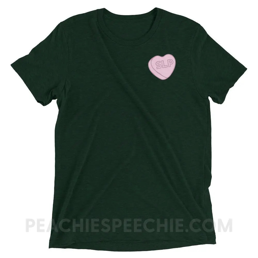 SLP Candy Heart Tri-Blend Tee - Emerald Triblend / XS - peachiespeechie.com