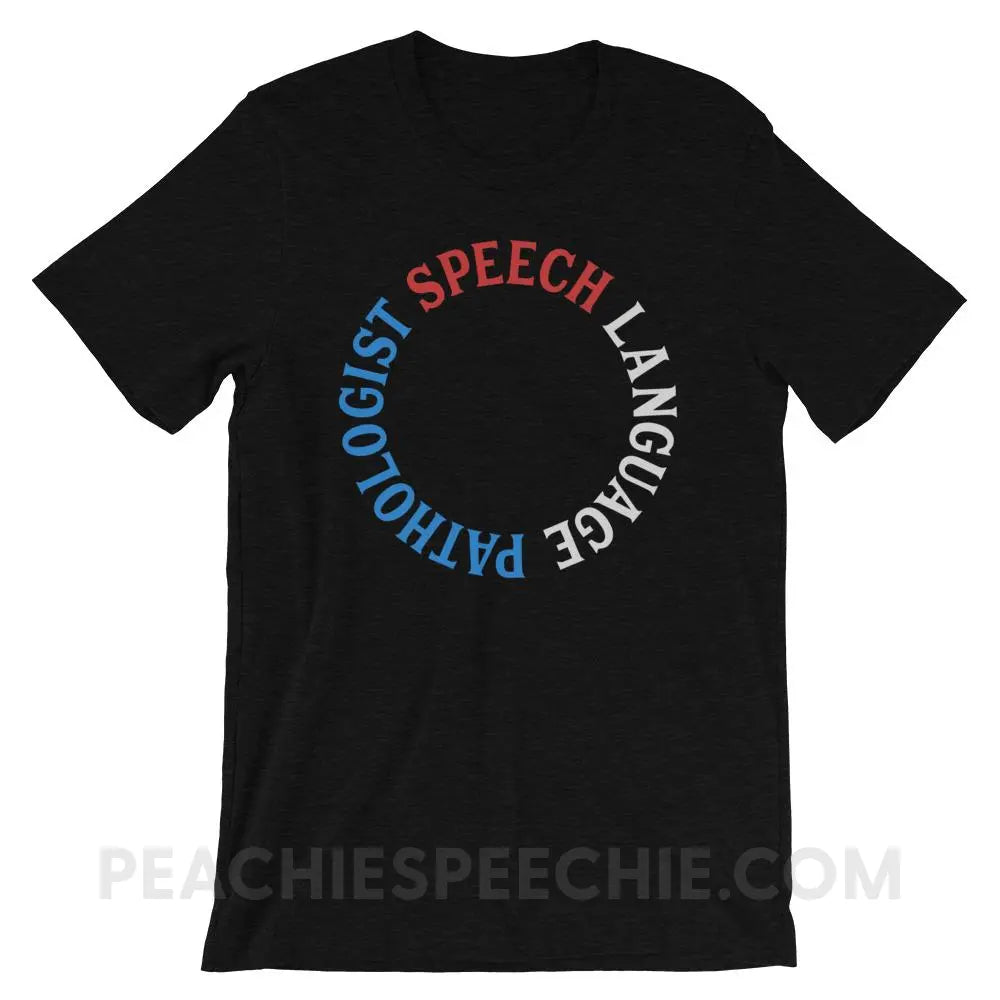 SLP Circle Premium Soft Tee - Black Heather / XS - T-Shirts & Tops peachiespeechie.com