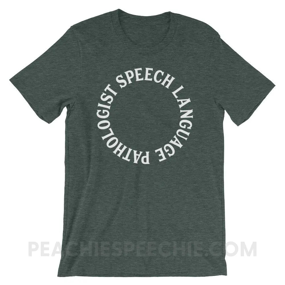 SLP Circle Premium Soft Tee - Heather Forest / S - T-Shirts & Tops peachiespeechie.com