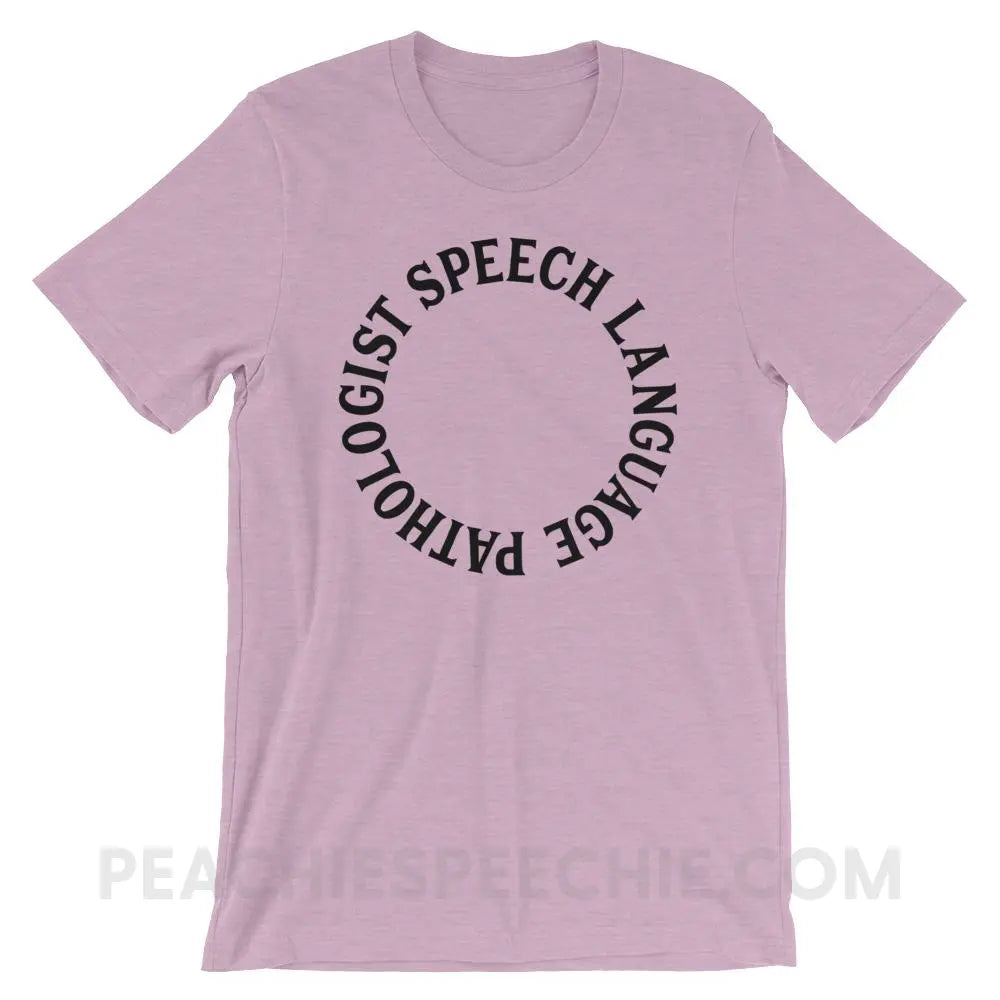 SLP Circle Premium Soft Tee - Heather Prism Lilac / XS - T-Shirts & Tops peachiespeechie.com