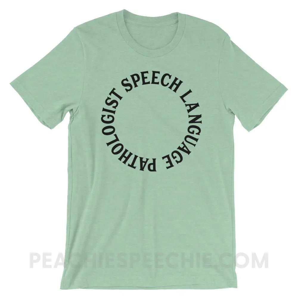 SLP Circle Premium Soft Tee - Heather Prism Mint / XS - T-Shirts & Tops peachiespeechie.com