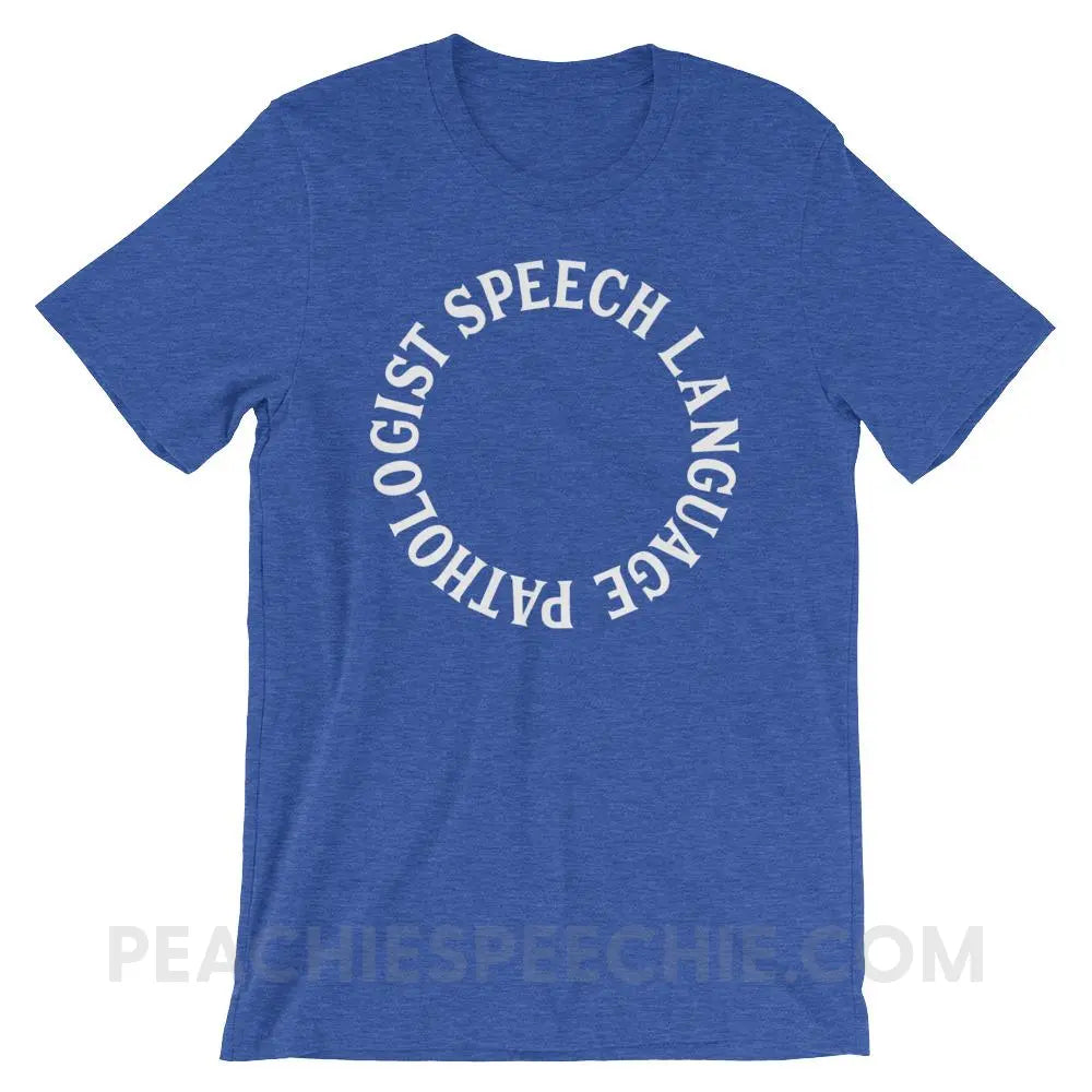 SLP Circle Premium Soft Tee - Heather True Royal / S - T-Shirts & Tops peachiespeechie.com