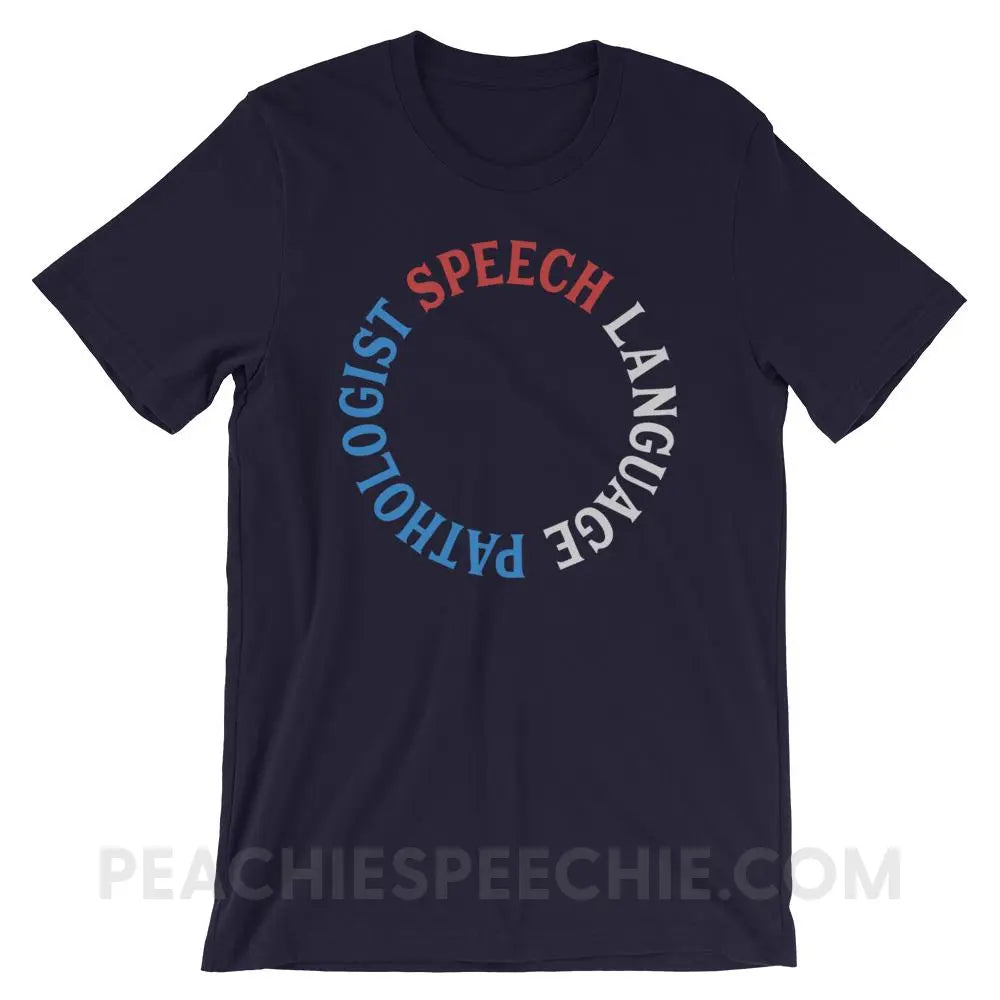 SLP Circle Premium Soft Tee - Navy / XS - T-Shirts & Tops peachiespeechie.com