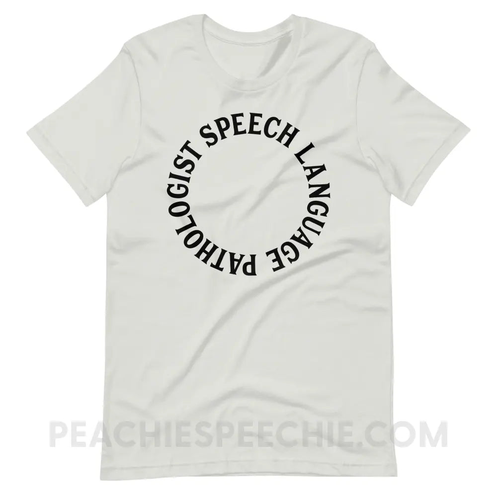 SLP Circle Premium Soft Tee - Silver / S - T-Shirts & Tops peachiespeechie.com