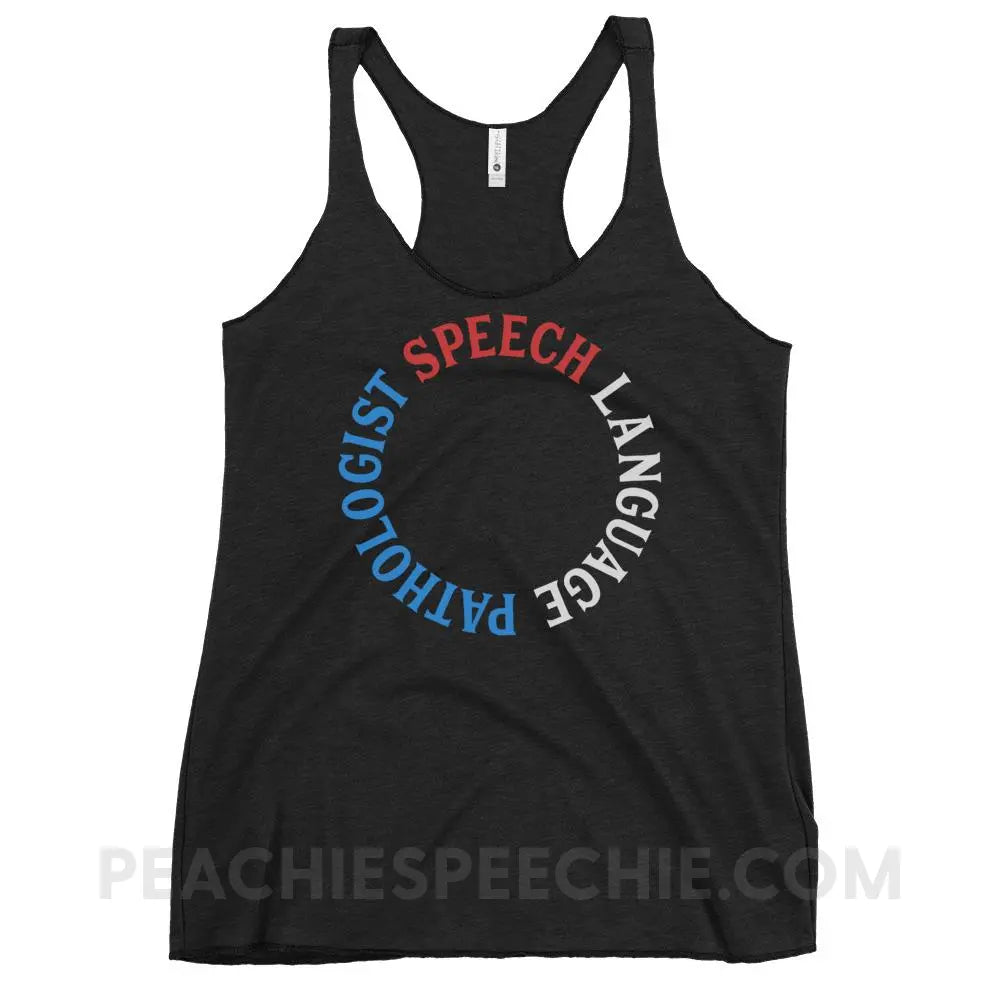 SLP Circle Tri-Blend Racerback - Vintage Black / XS - Tank Tops peachiespeechie.com