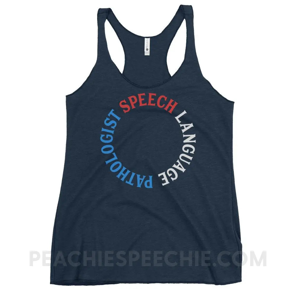 SLP Circle Tri-Blend Racerback - Vintage Navy / XS - Tank Tops peachiespeechie.com