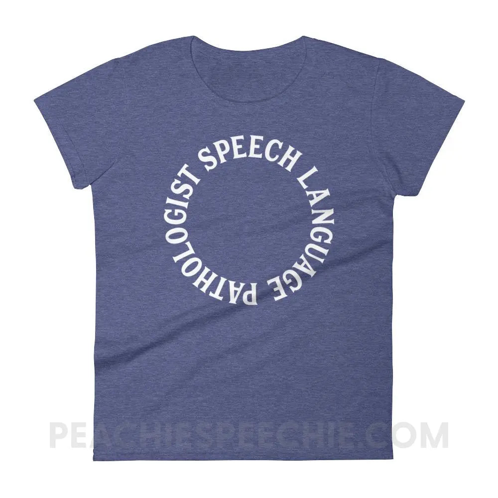 SLP Circle Women’s Trendy Tee - Heather Blue / S T-Shirts & Tops peachiespeechie.com