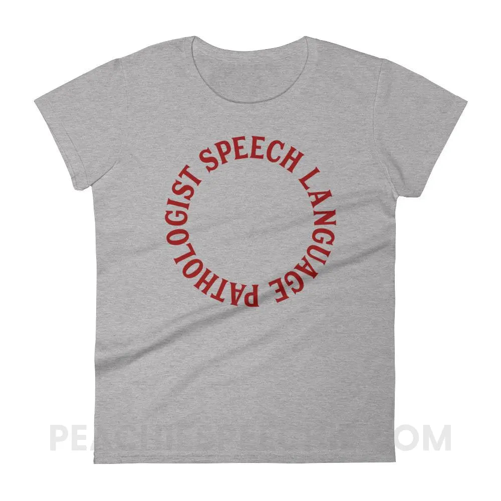 SLP Circle Women’s Trendy Tee - Heather Grey / S T-Shirts & Tops peachiespeechie.com