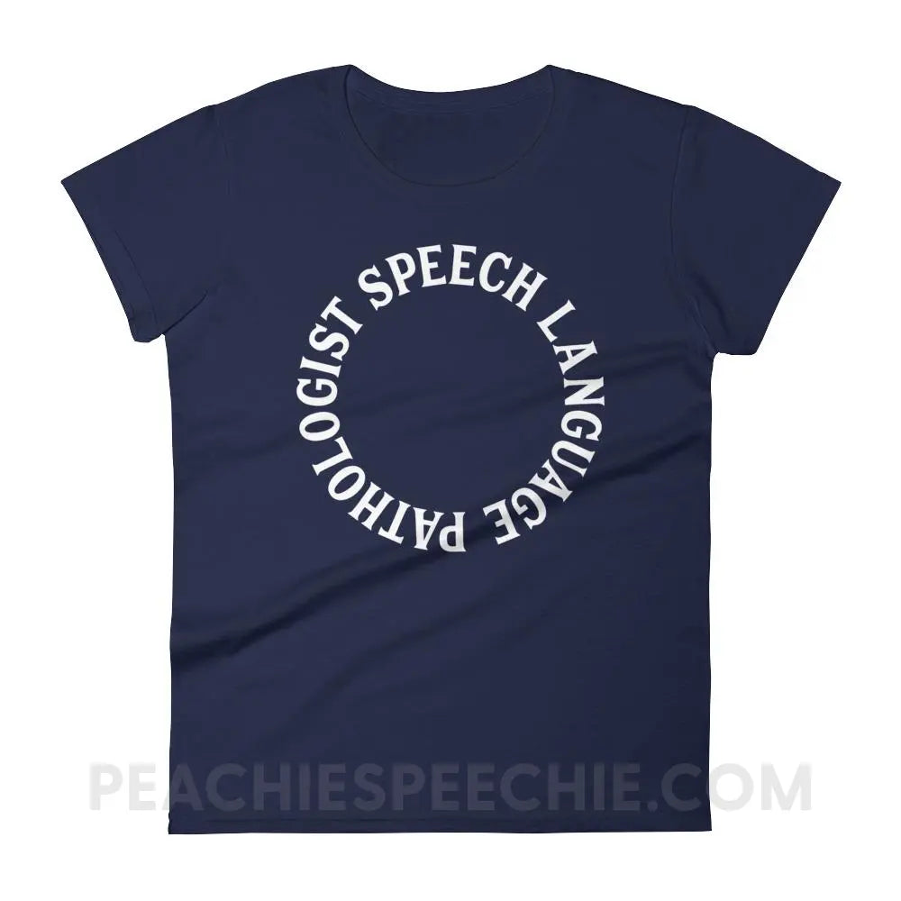 SLP Circle Women’s Trendy Tee - Navy / S T-Shirts & Tops peachiespeechie.com