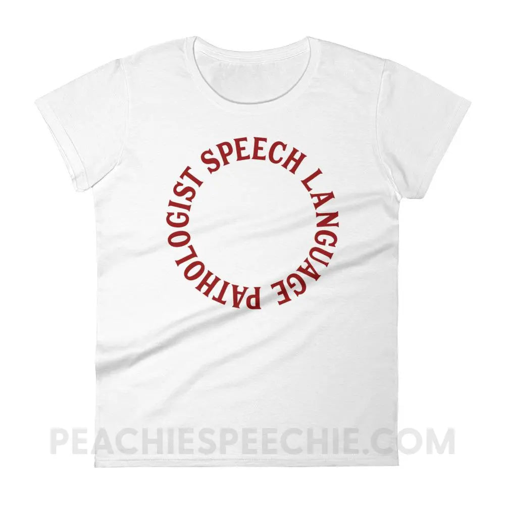 SLP Circle Women’s Trendy Tee - White / M T-Shirts & Tops peachiespeechie.com