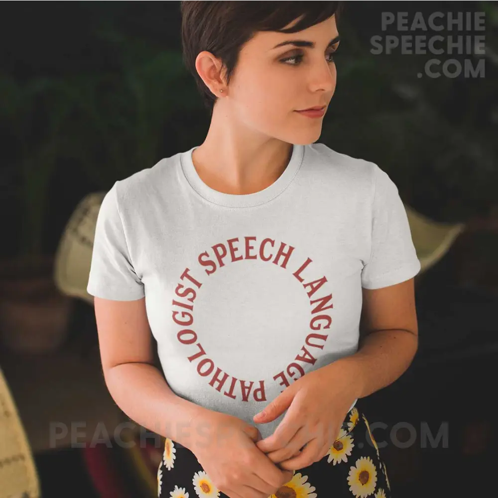 SLP Circle Women’s Trendy Tee - White / S T-Shirts & Tops peachiespeechie.com