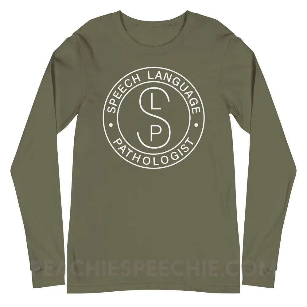 SLP Emblem Premium Long Sleeve - Military Green / S T - Shirts & Tops peachiespeechie.com