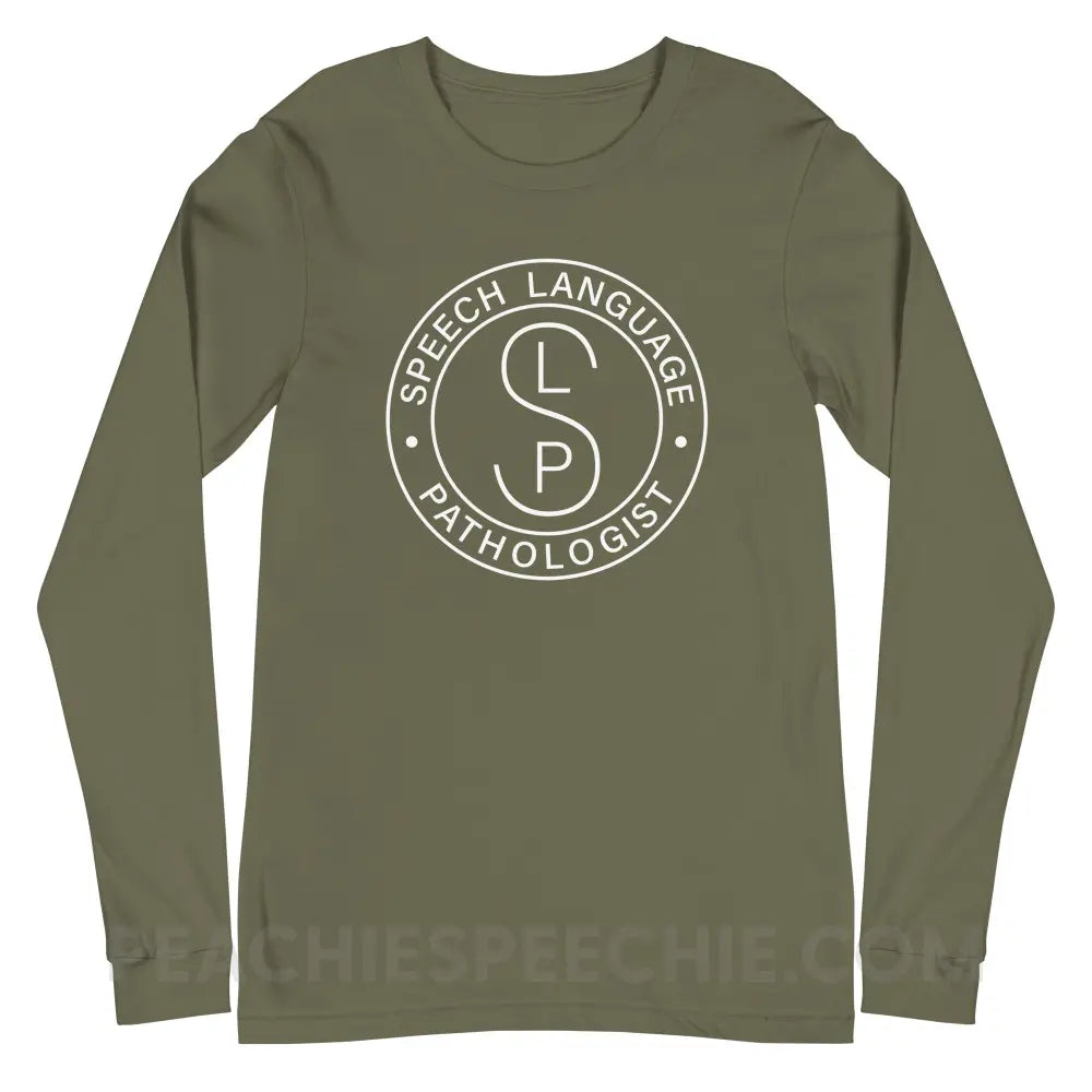 SLP Emblem Premium Long Sleeve - Military Green / S - T-Shirts & Tops peachiespeechie.com