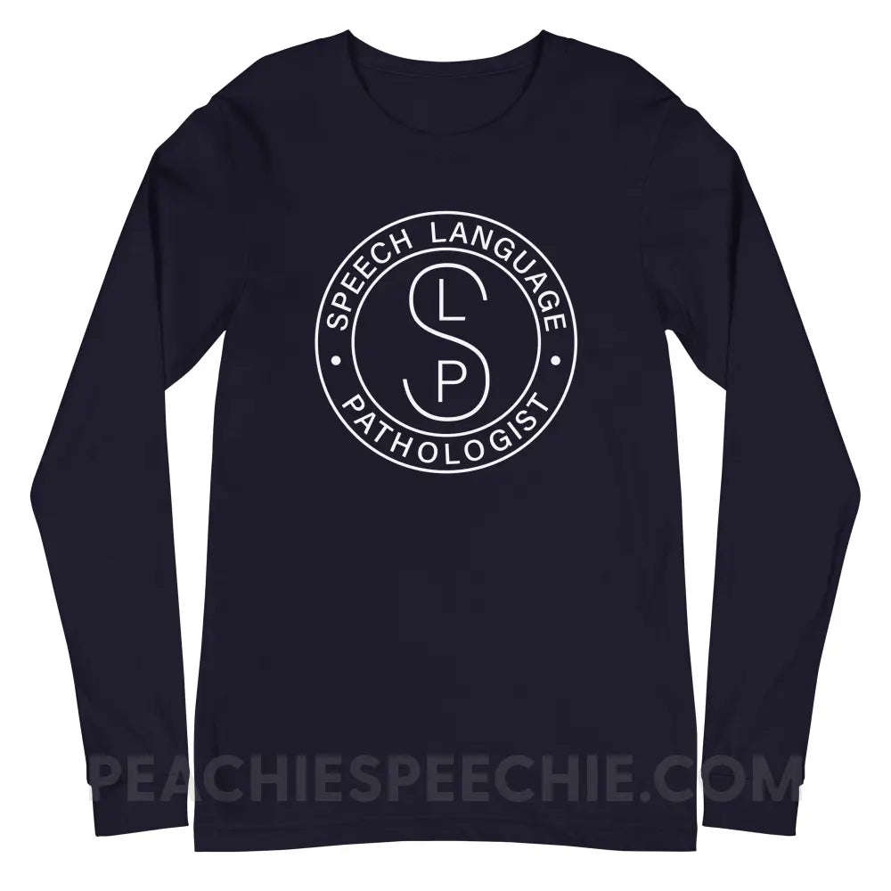 SLP Emblem Premium Long Sleeve - Navy / S - T-Shirts & Tops peachiespeechie.com