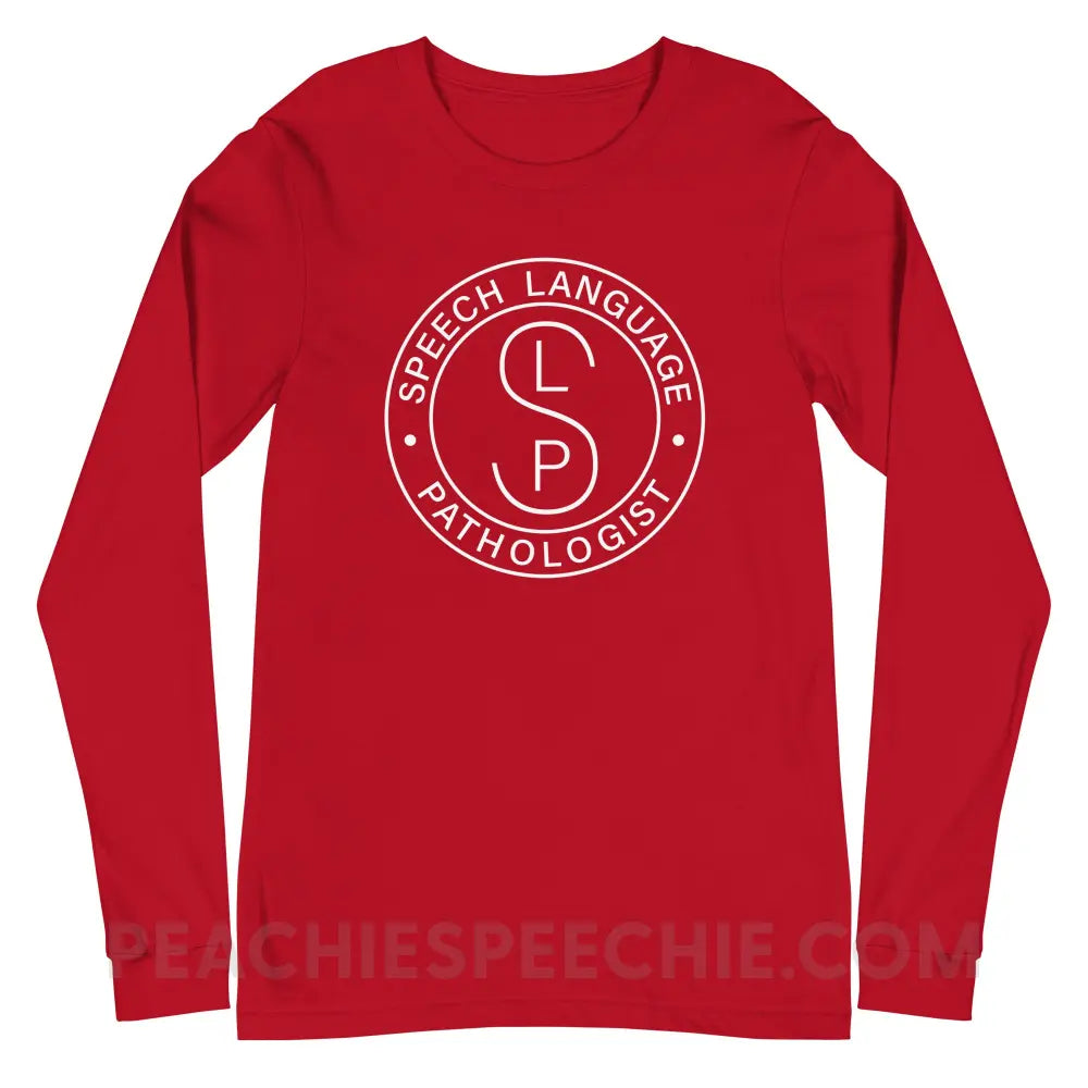 SLP Emblem Premium Long Sleeve - Red / S - T-Shirts & Tops peachiespeechie.com