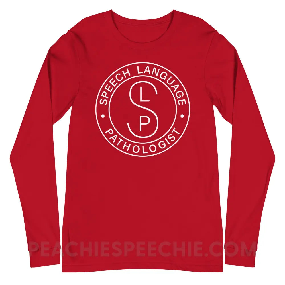 SLP Emblem Premium Long Sleeve - Red / S T - Shirts & Tops peachiespeechie.com