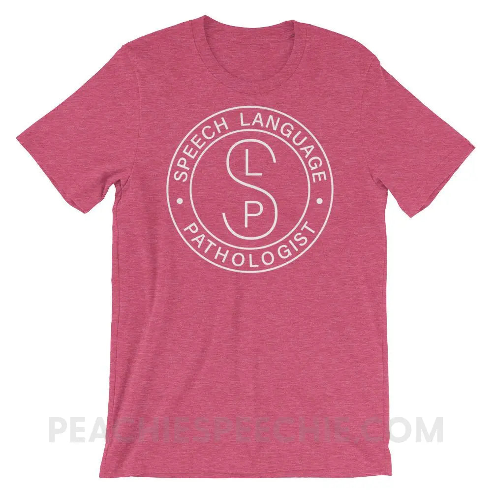 SLP Emblem Premium Soft Tee - Heather Raspberry / S - T-Shirts & Tops peachiespeechie.com