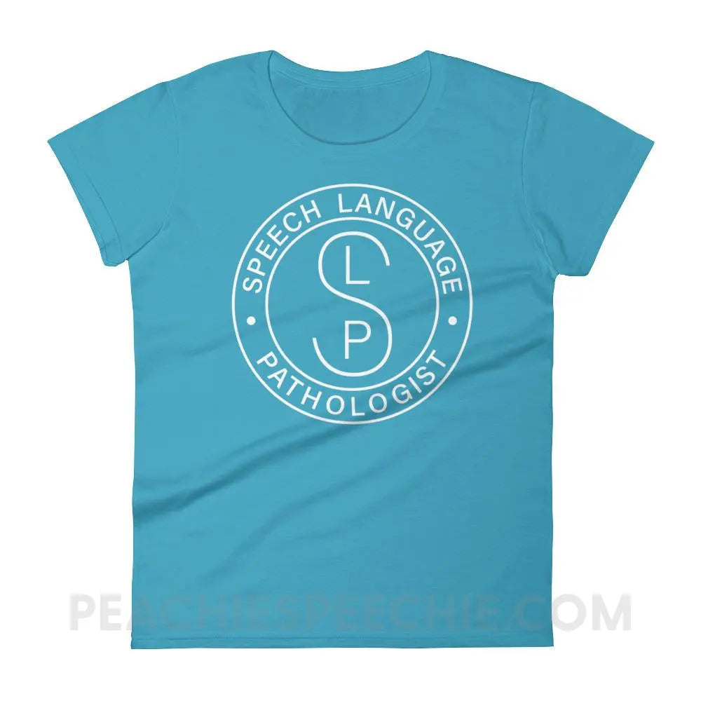 SLP Emblem Women’s Trendy Tee - Caribbean Blue / S T-Shirts & Tops peachiespeechie.com